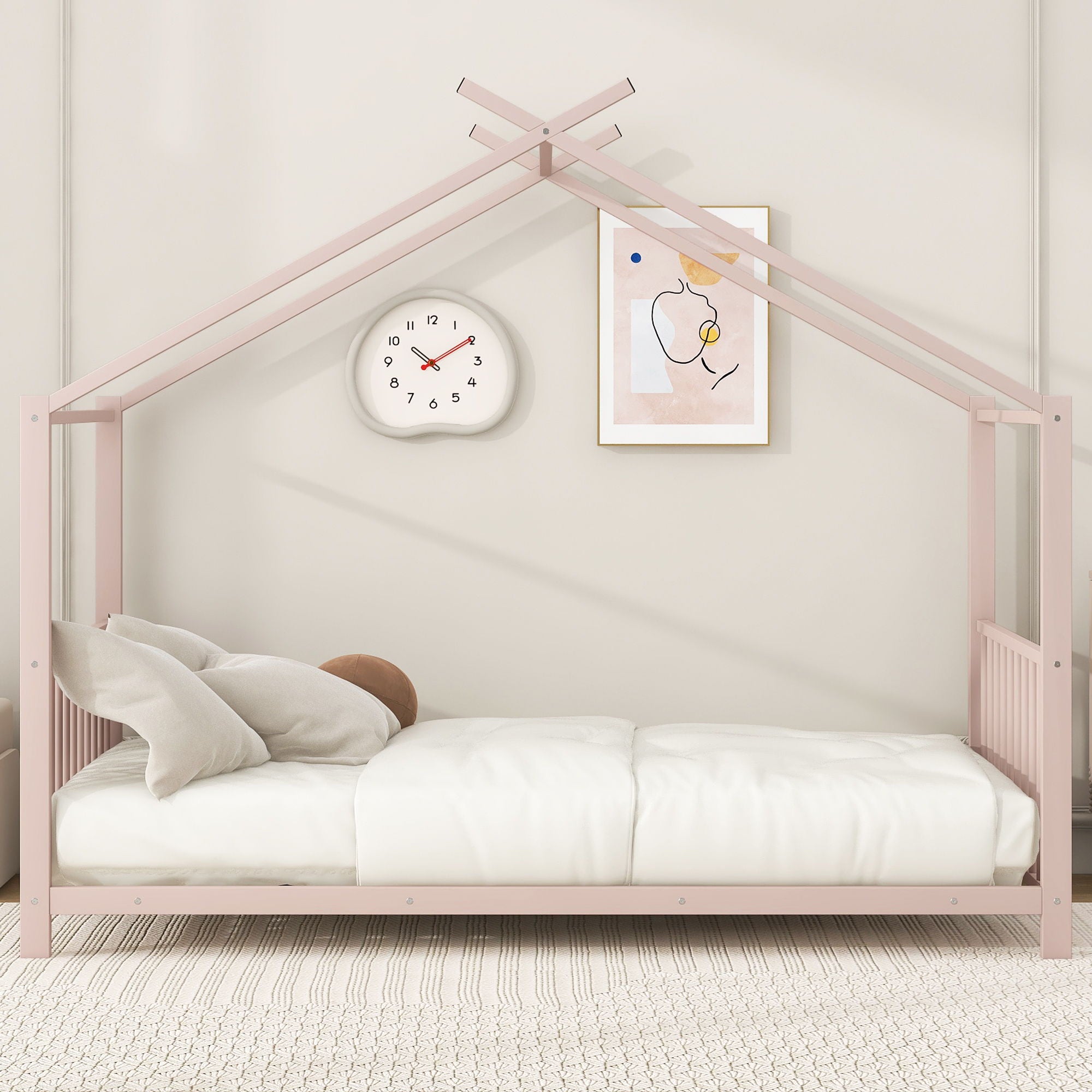 Metal House Platform Bed With Modern Design And Durable Frame by HouseOfZazla