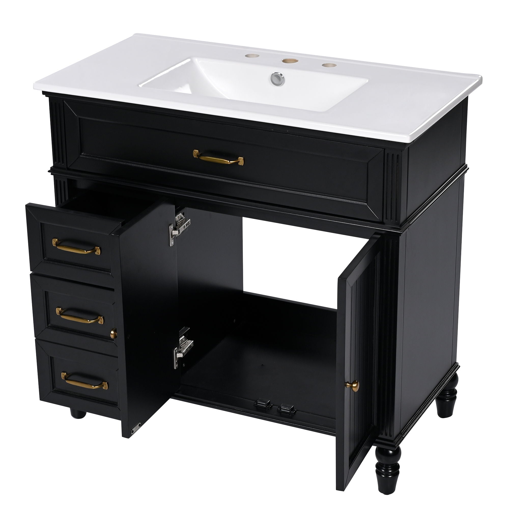 Bathroom Vanity With Sink, Freestanding Cabinet & Drawers by HouseOfZazla