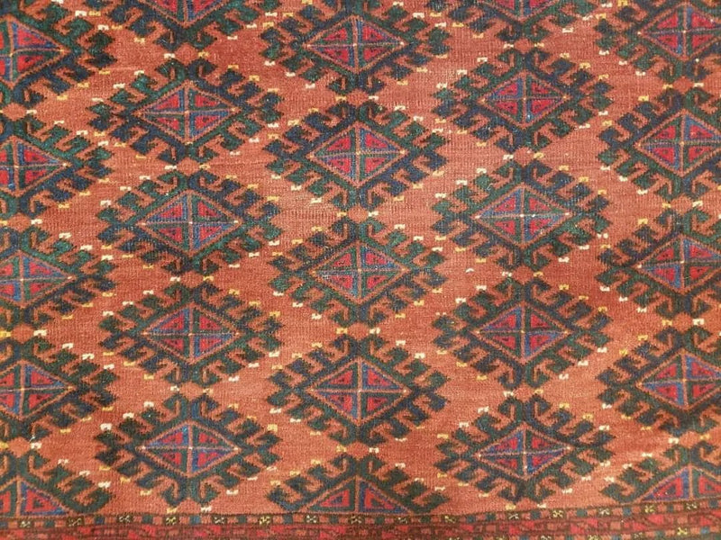 Antique Turkoman Rug 3'4" x 5', Collecticble Yamud Oriental Rug, Seat Pillow Cushion Cover, Tribal Mat, Wool Red Hand-Knotted Mafresh Carpet by Jewel Rugs