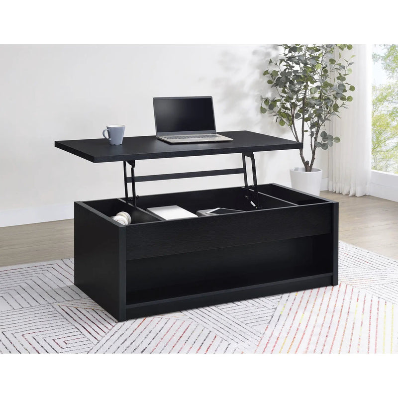 Canyon - Lift Top Table With Dual Drawers Storage Solution - Black