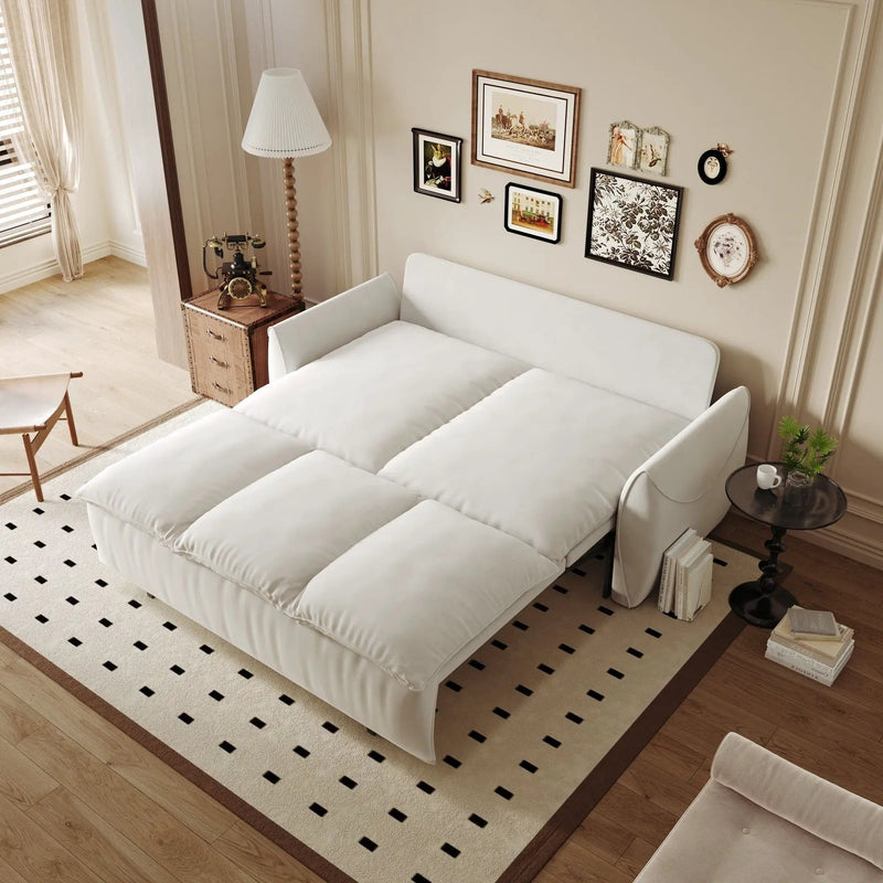Pull Out Sofa Bed, 3 Seat Convertible Sleeper Sofa With 2 In 1 Pillow And Blanket Set by HouseOfZazla