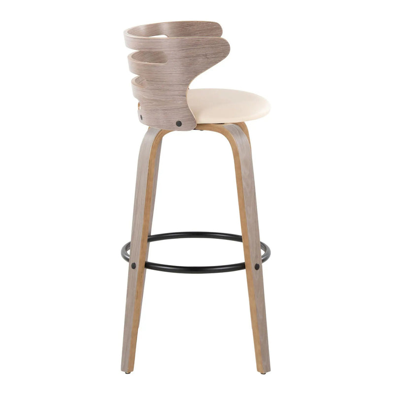 Cosini - Mid Century Modern Fixed Height, Barstool & Swivel And Round Footrest (Set of 2) by Unique Piece Furniture