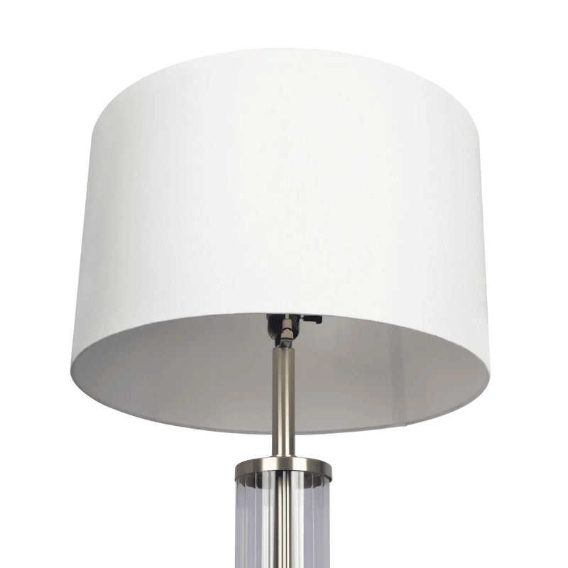 Nimbus - Floor Lamp With 3 Way Rotary Switch Clear Body Base - Silver Gray / White by Unique Piece Furniture