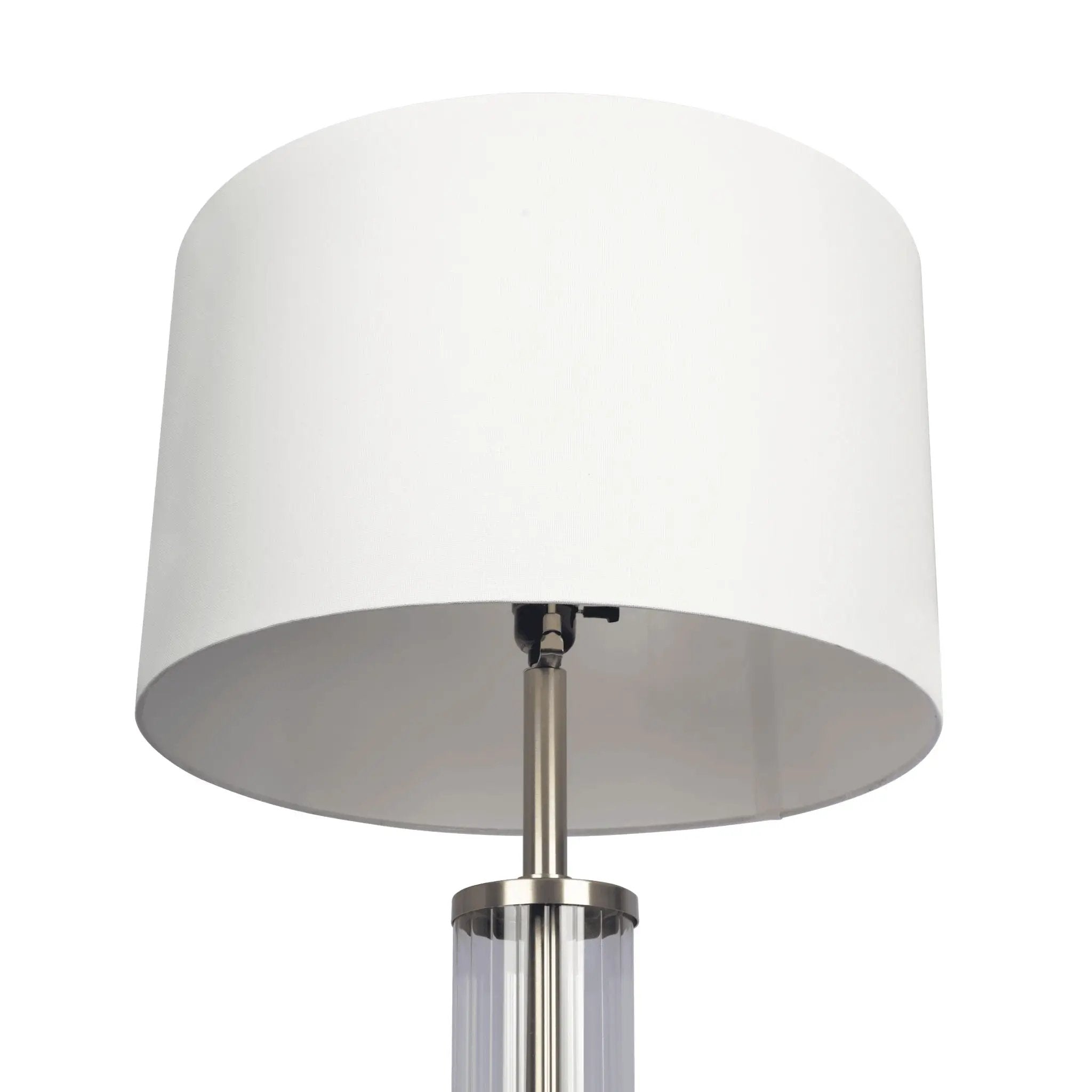 Nimbus - Floor Lamp With 3 Way Rotary Switch Clear Body Base - Silver Gray / White by HouseOfZazla