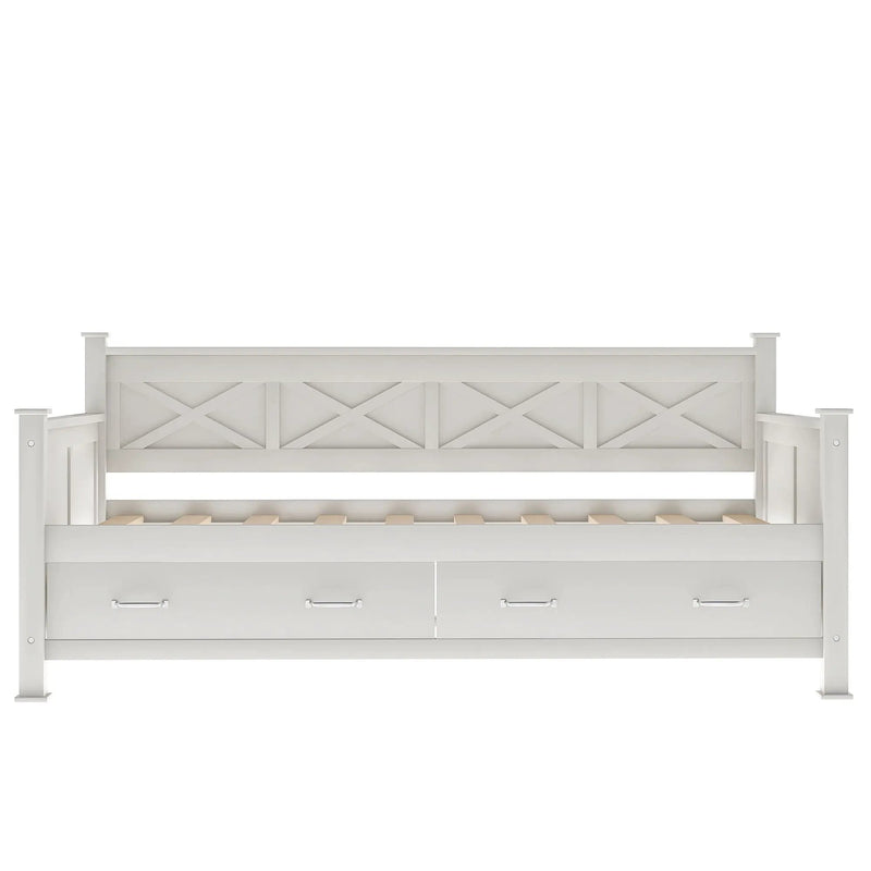 Modern Daybed With 2 Large Drawers, X Shaped Frame by HouseOfZazla