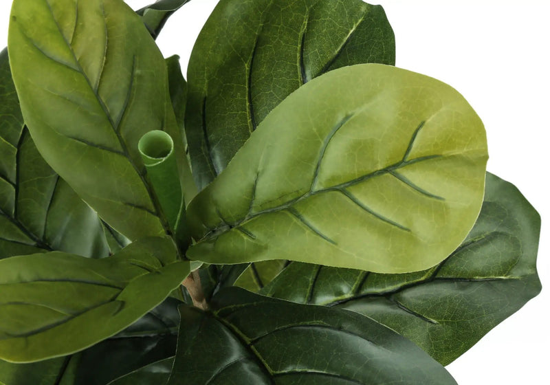 41" Tall, Artificial Plant, Fiddle Tree, Indoor, Faux, Fake, Floor, Greenery, Potted, Real Touch, Decorative - Green / Black by Unique Piece Furniture