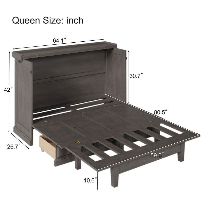 Murphy Bed Chest Cube Cabinet With Charging Station And Large Storage Drawer by HouseOfZazla