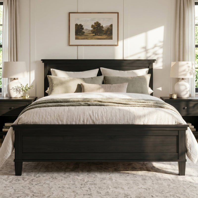 Mid-Century Modern Wood Platform Bed, Queen Size by HouseOfZazla