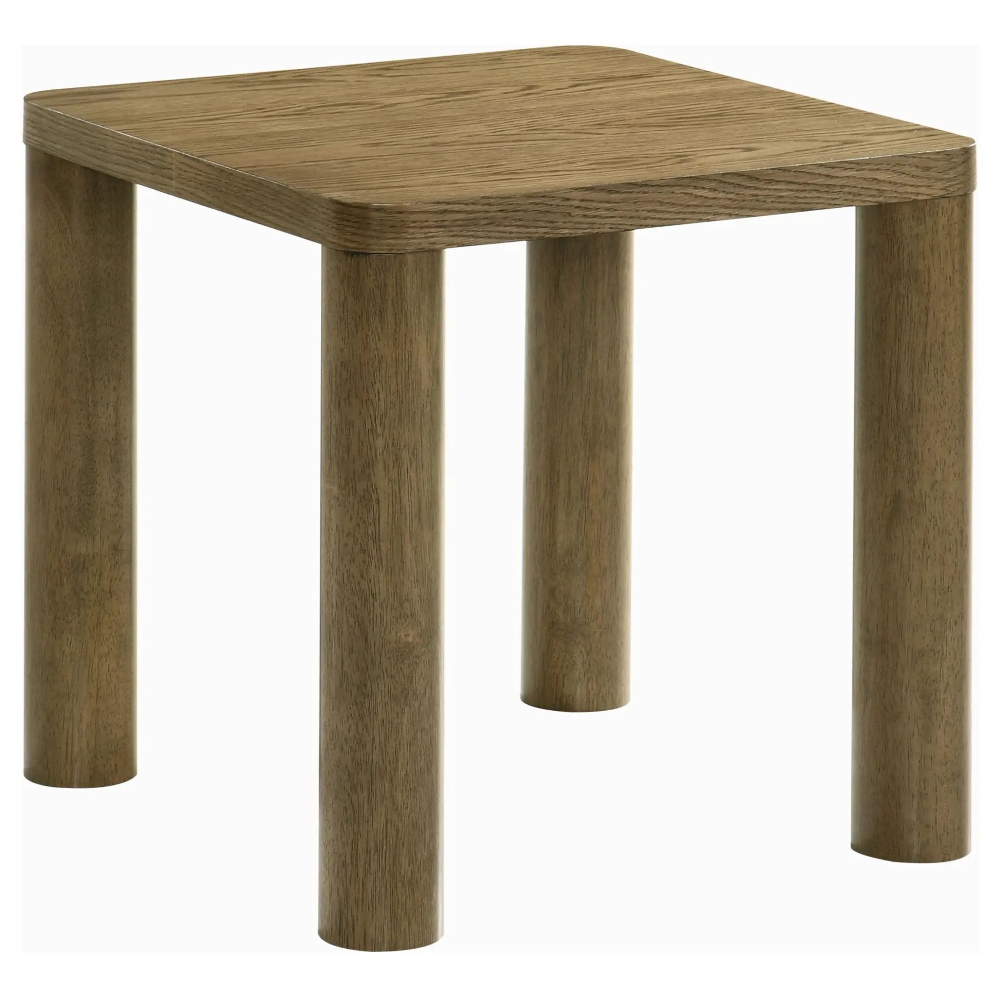 Castlewood Engineered Wood Accent Side End Table Brown Oak by Unique Piece Furniture