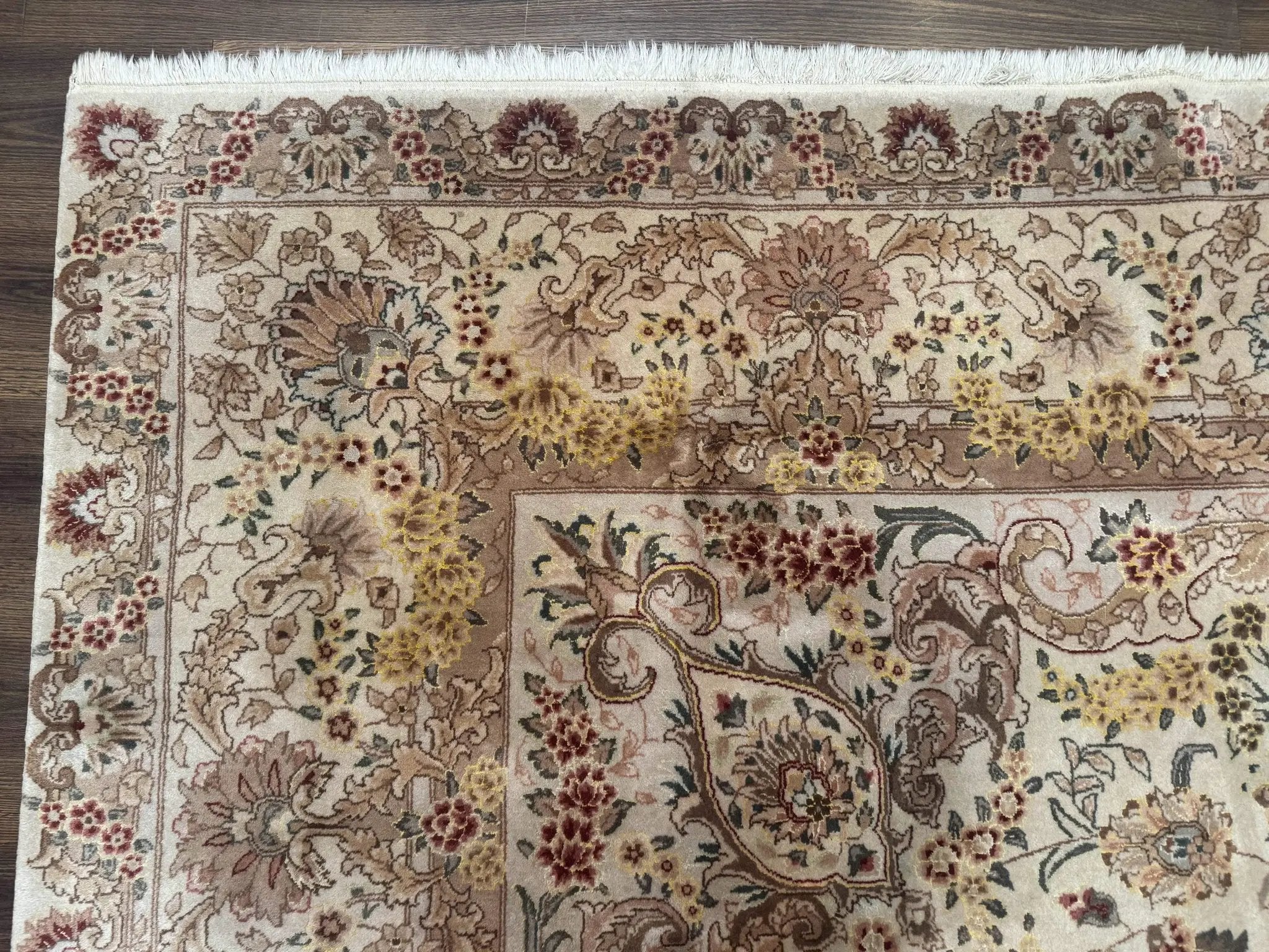 Sino Persian Rug 8x12, Wool & Silk, Traditional Elegant Carpet, Fine 200 KPSI by Jewel Rugs
