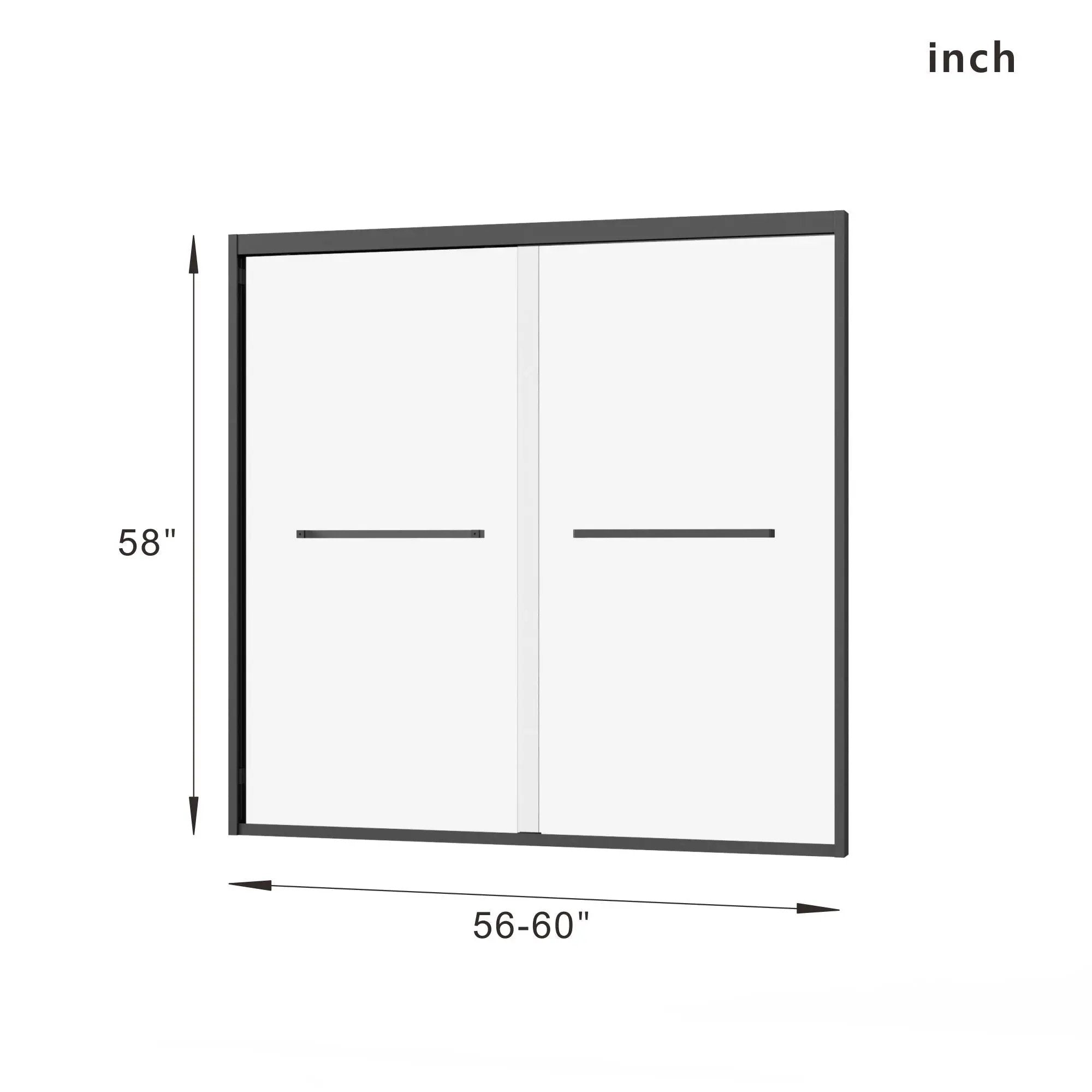 Goodyo - Double Sliding Bathtub Shower Door With Sgcc Clear Tempered Glass by HouseOfZazla