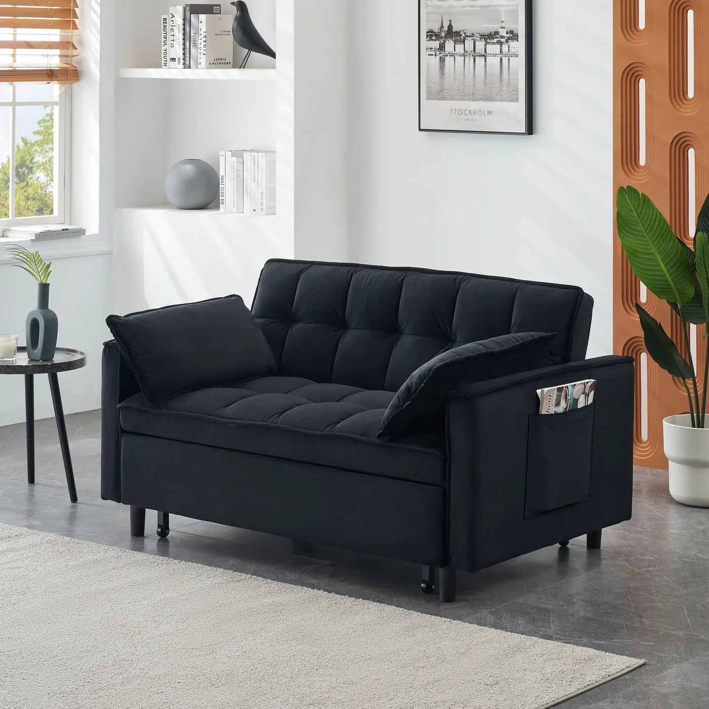 Sofa Bed With Pockets, 3 In 1 Convertible For Living Room by Unique Piece Furniture
