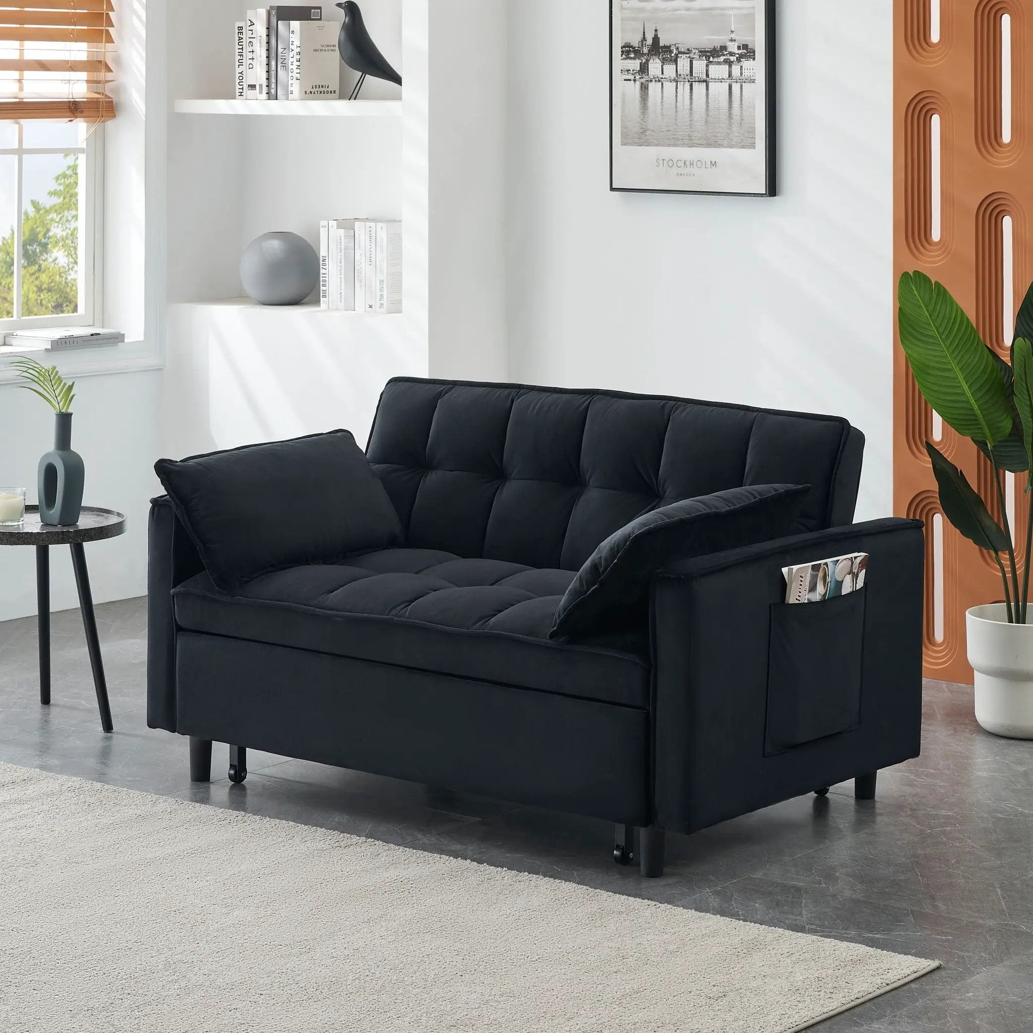 Sofa Bed With Pockets, 3 In 1 Convertible For Living Room by Unique Piece Furniture