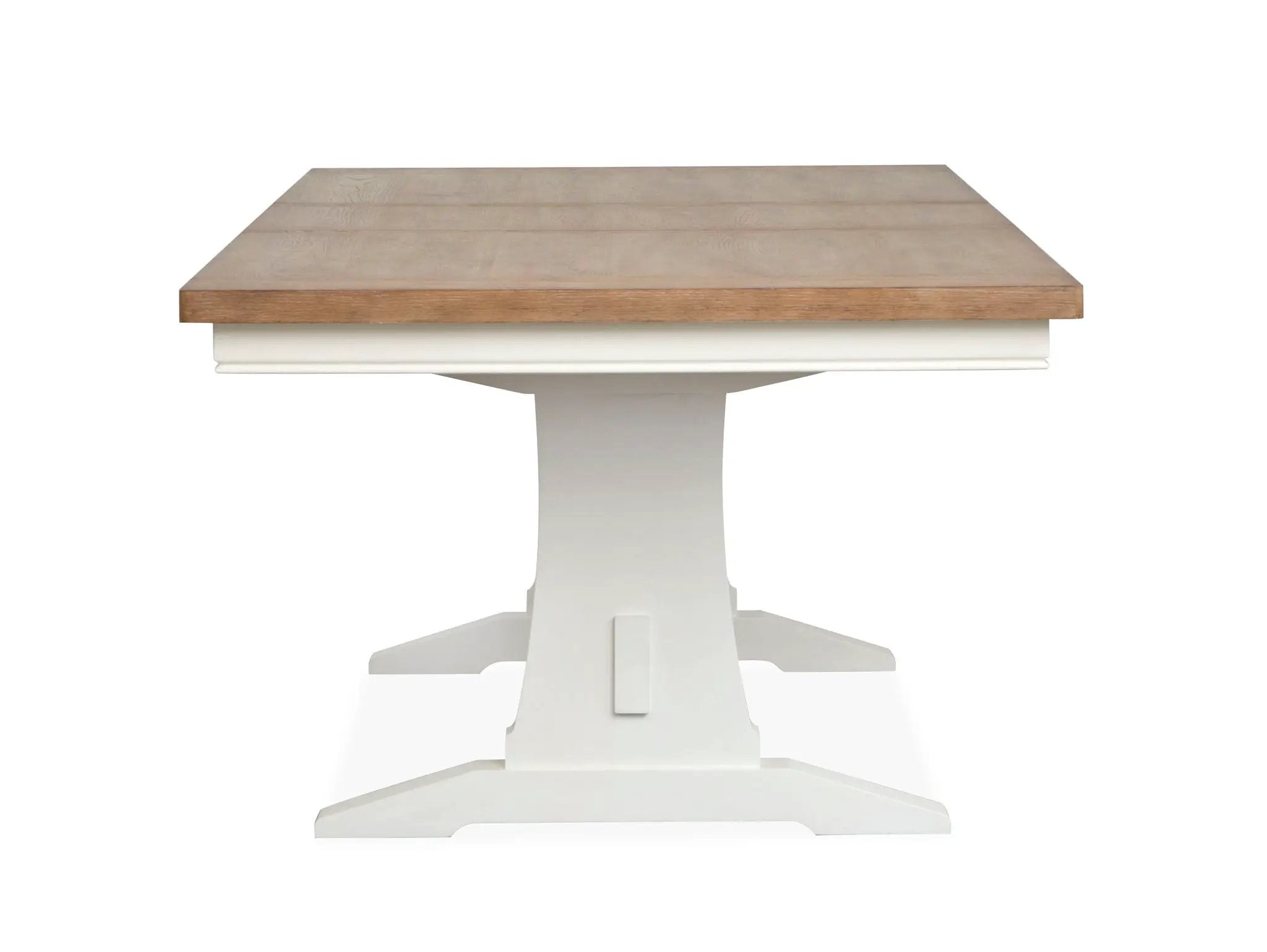 Kingston - Extendable Trestle Dining Table - Whisper White And Cerused Nutmeg by Unique Piece Furniture
