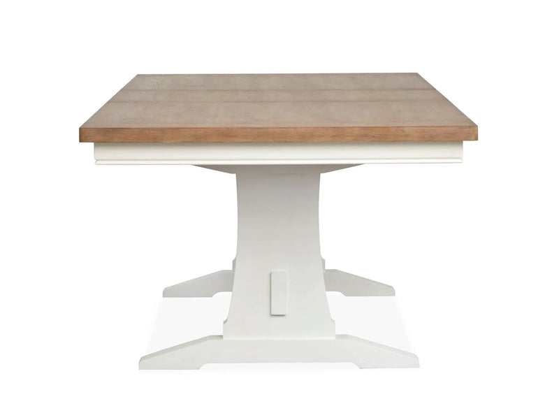 Kingston - Extendable Trestle Dining Table - Whisper White And Cerused Nutmeg by Unique Piece Furniture
