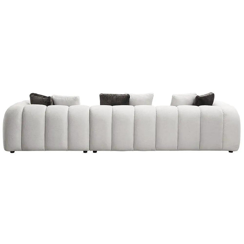 Manilla - Sectional Sofa With 8 Pillows - Ivory White Linen by Unique Piece Furniture