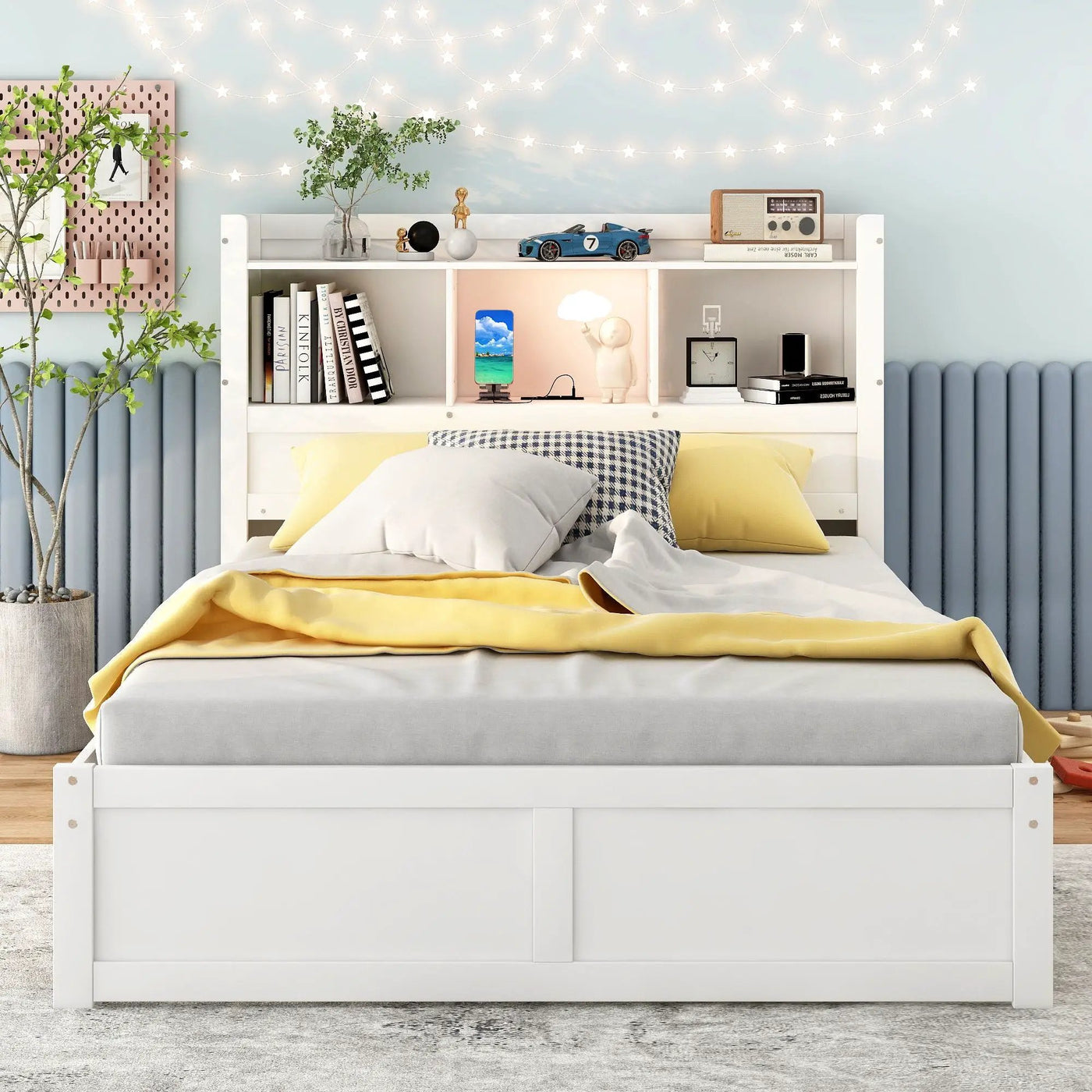 Storage Platform Bed With Pull Out Shelves, Trundle, And 2 Drawers by HouseOfZazla