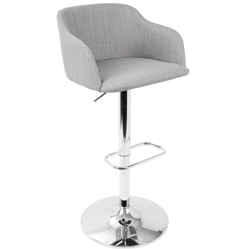 Daniella - Contemporary Adjustable Barstool With Swivel - Light Gray by HouseOfZazla
