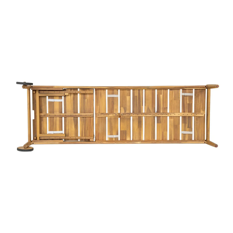 Riviera Outdoor Chaise Lounge with Wheels, Acacia Wood Frame (Set of 2) by HouseOfZazla