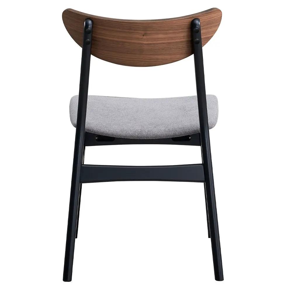 Rebi - Side Chair (Set of 2) - Gray Linen, Walnut & Black by Unique Piece Furniture