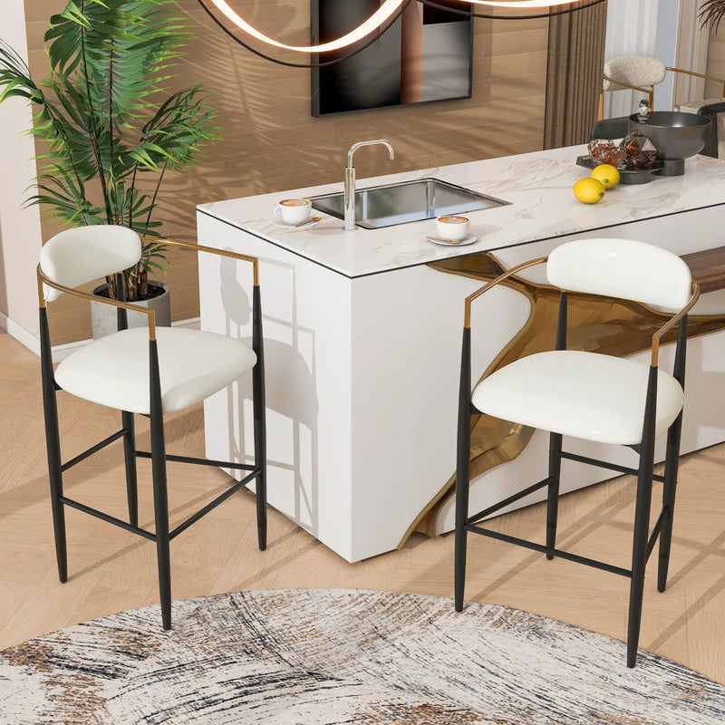 Upholstered Barstools With Back For Kitchen (Set of 2) by HouseOfZazla