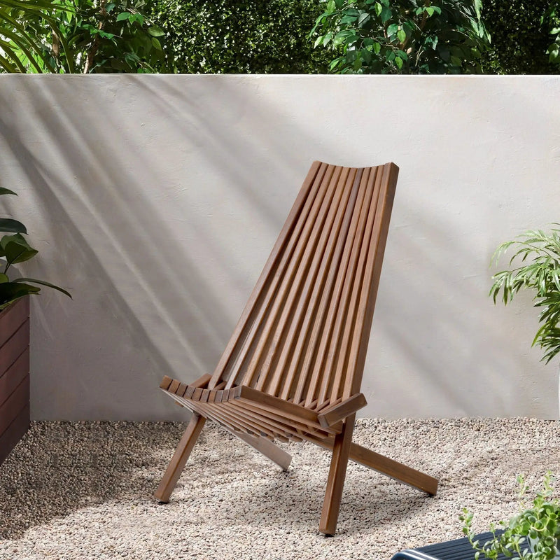 Folding Wood Chair, Portable Solid Wood Seating For Indoor Or Outdoor Use - Natural by Unique Piece Furniture