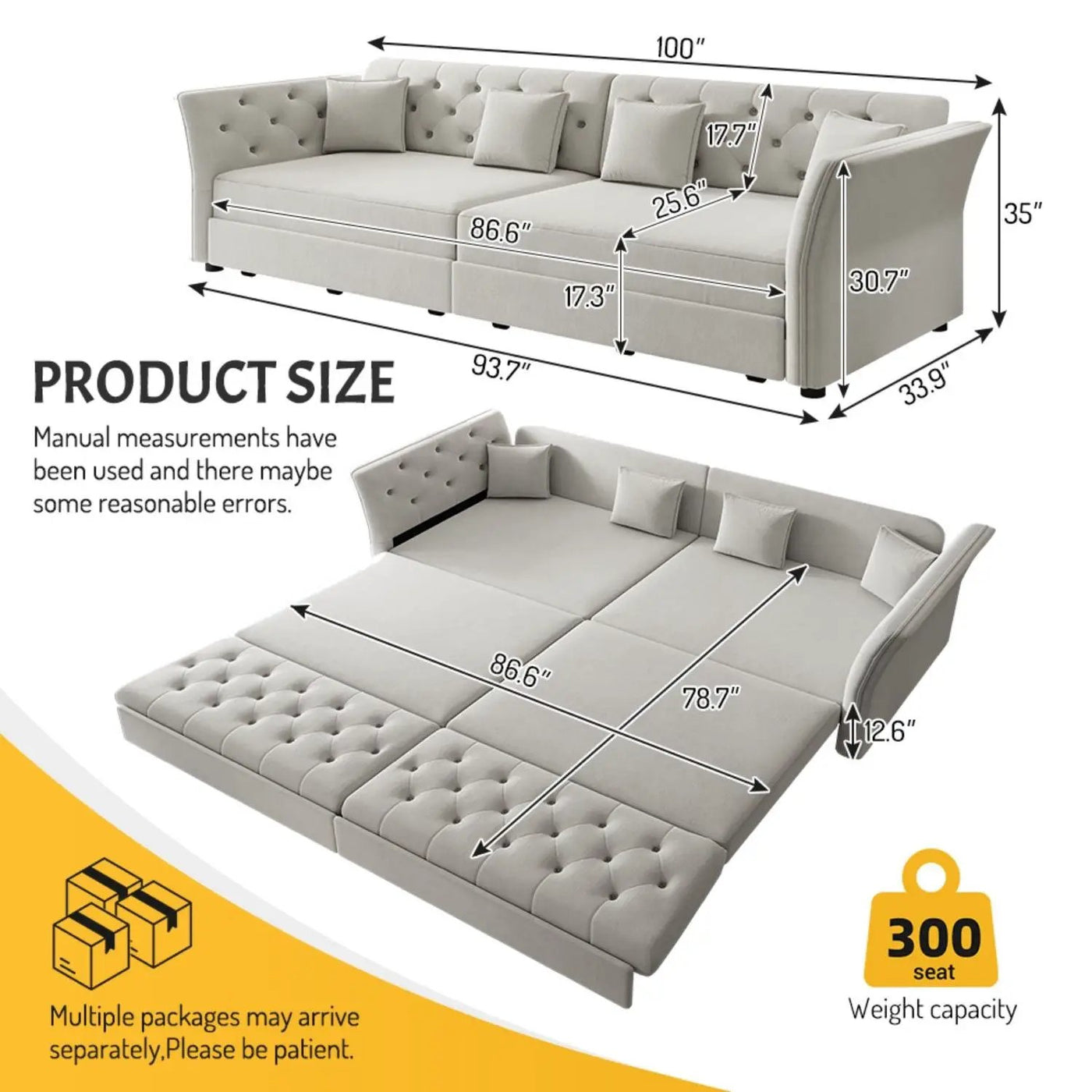 Oversize Pull Out Sofa Bed For Living Room by HouseOfZazla