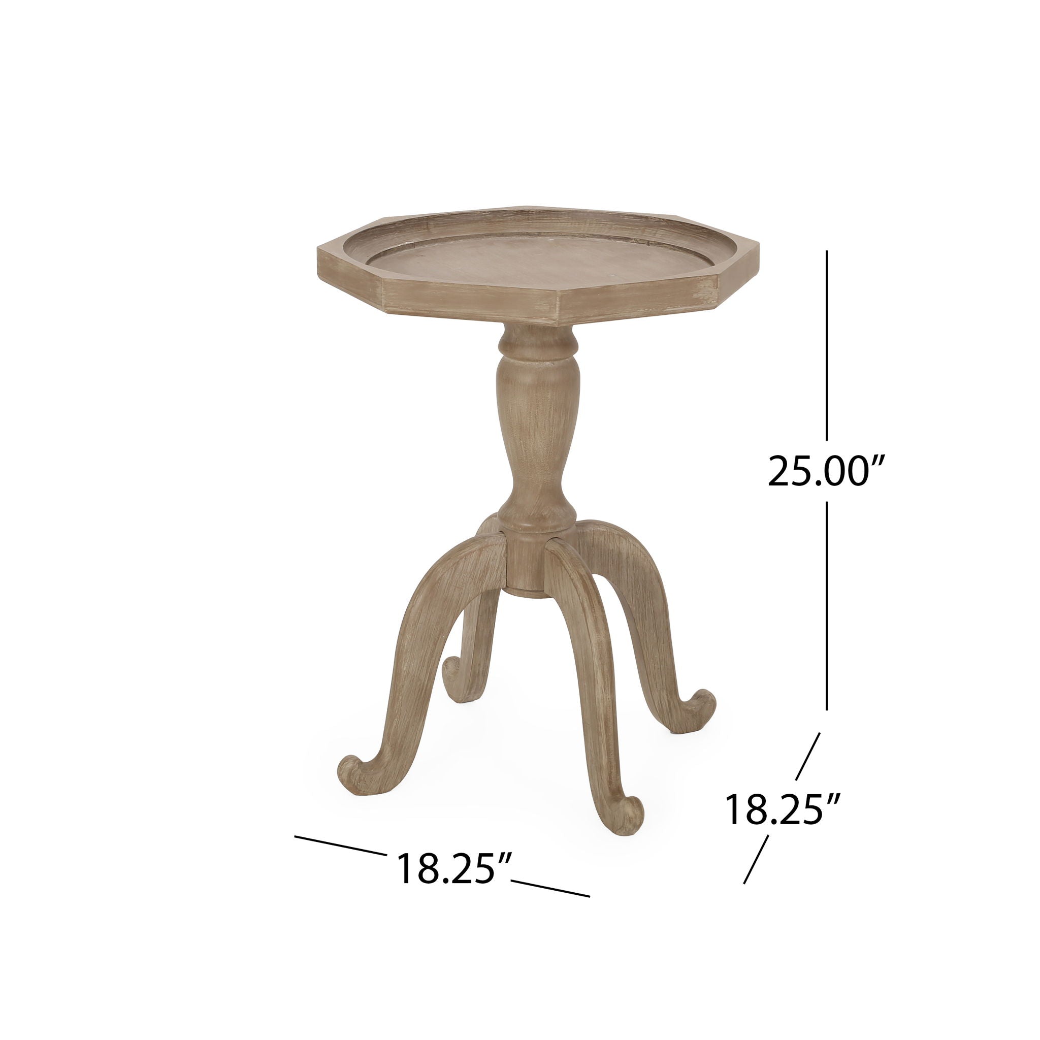French Country Accent Table With Spider Leg Design - Natural / White by HouseOfZazla