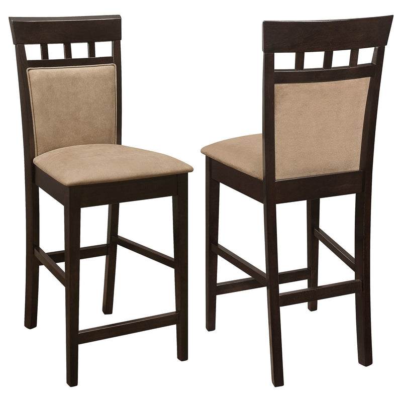 Upholstered Counter Height Stools (Set of 2) - Beige / Brown by HouseOfZazla