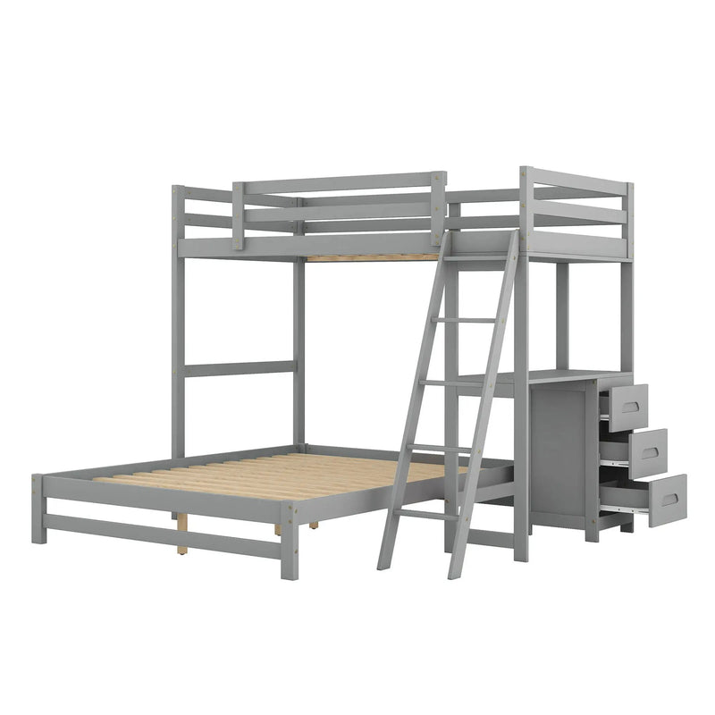 Bunk Bed With Built In Desk And 3 Drawers by Unique Piece Furniture
