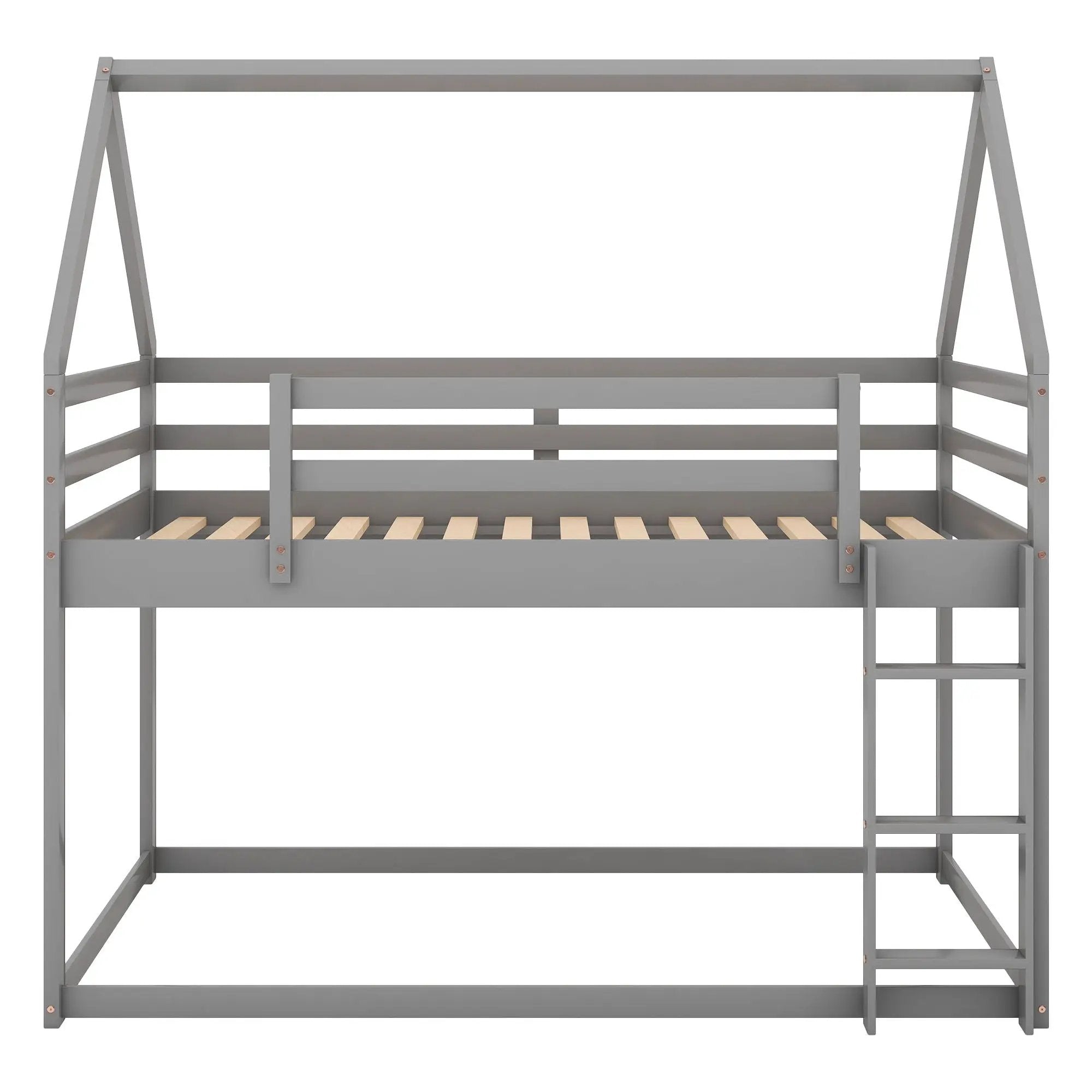 Low Bunk Bed With House Shaped Frame And Ladder by HouseOfZazla