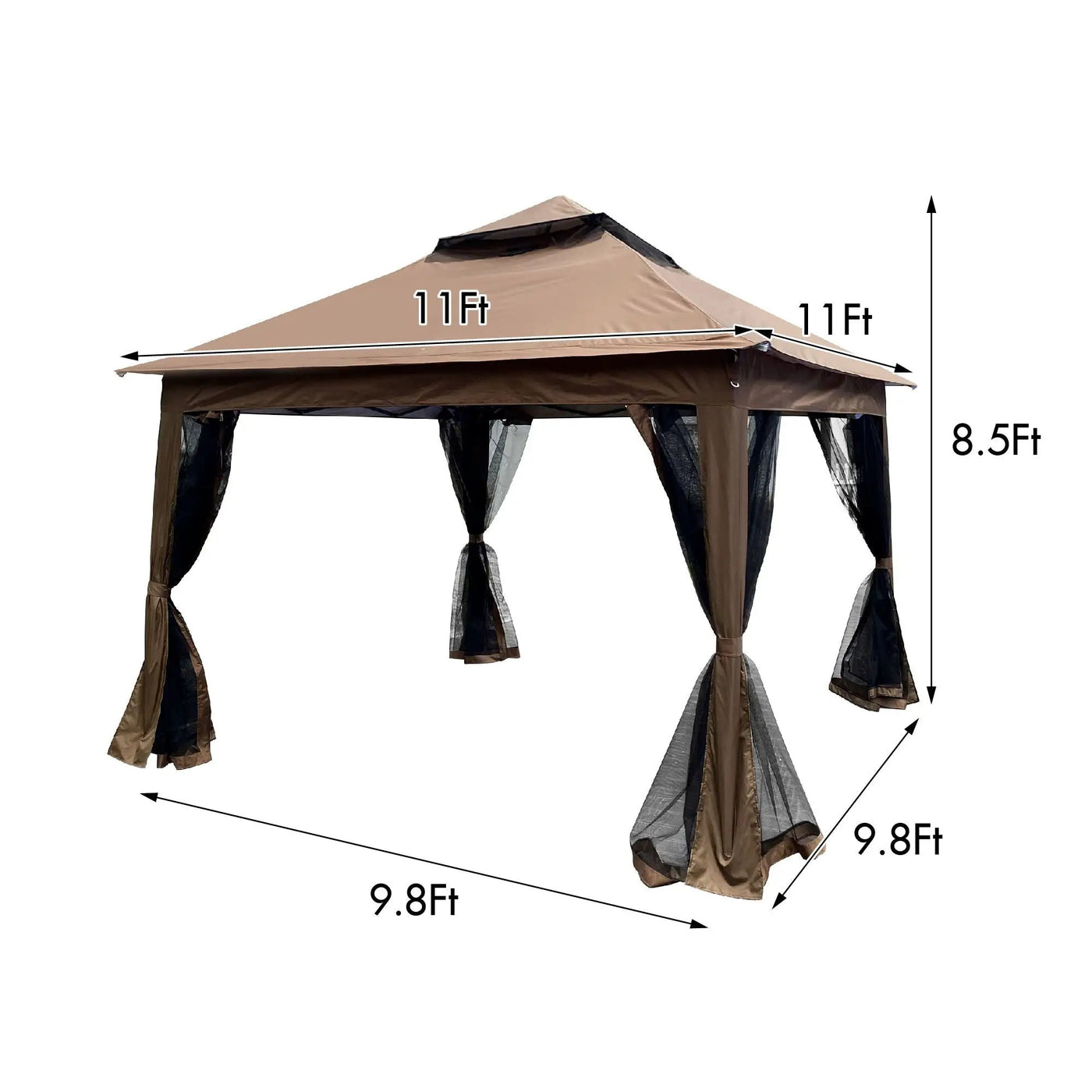 Outdoor Pop Up Gazebo Canopy With 2 Tier Soft Top And Removable Zipper Netting by Unique Piece Furniture