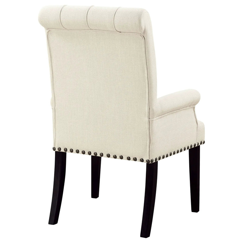 Vaughn - Upholstered Dining Chair With Tapered Legs And Nailhead Trim - Beige by HouseOfZazla