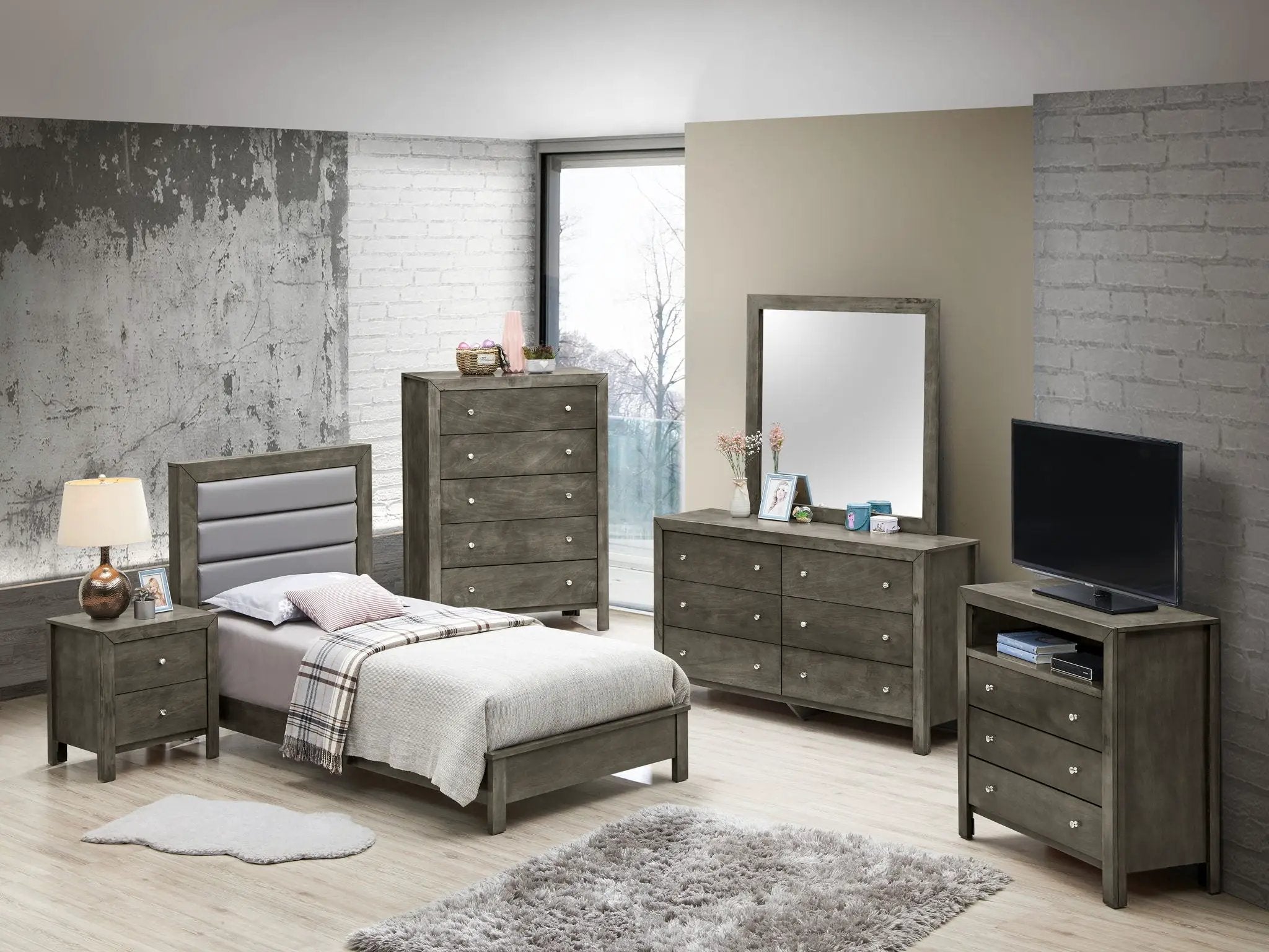 Transitional Modern Design Bed by Unique Piece Furniture