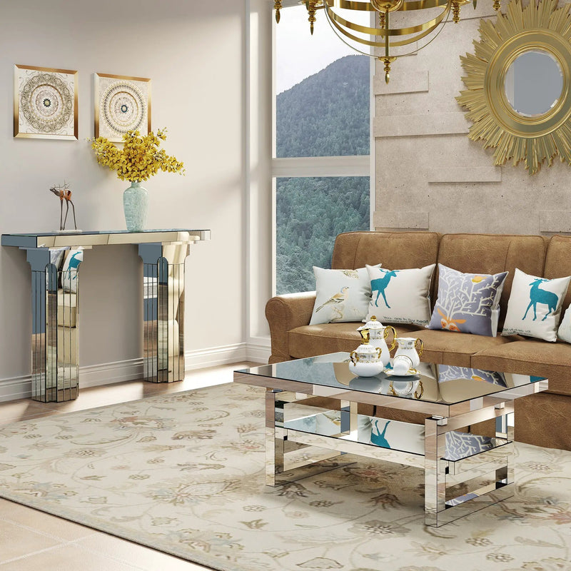Mirrored Console Table Wide Bling by HouseOfZazla