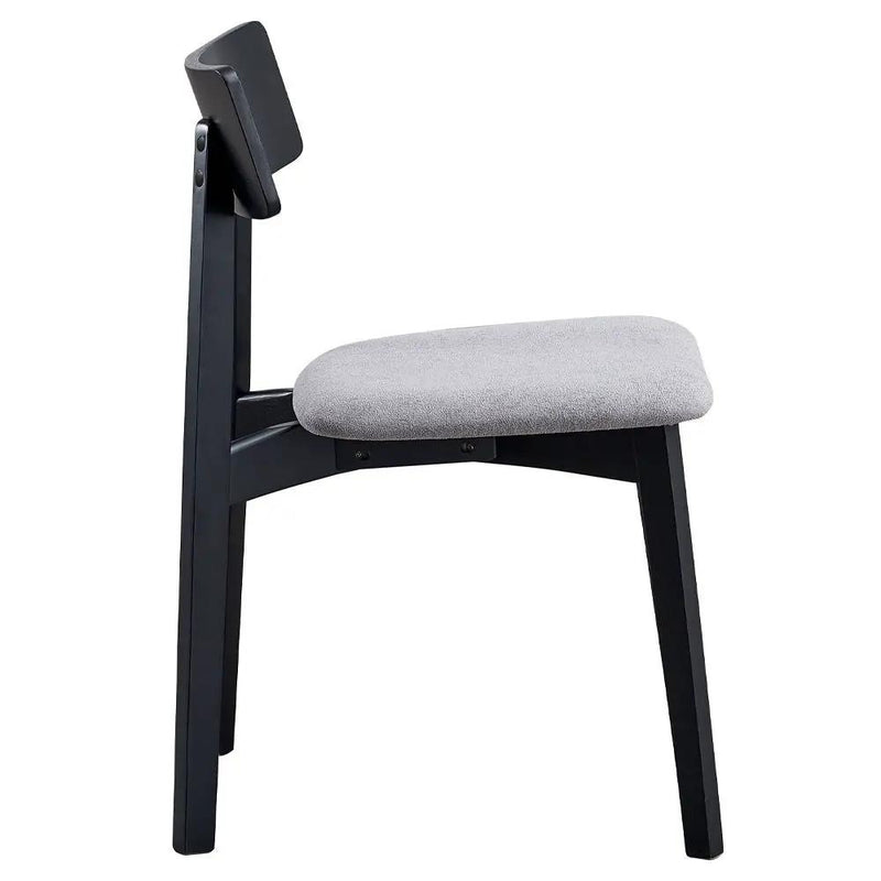 Real - Side Chair (Set of 2) - Gray Linen & Black by Unique Piece Furniture