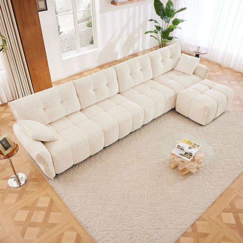 Sofa Set With Ottoman And Pillows, Textured, High Resilience Cushions by Unique Piece Furniture