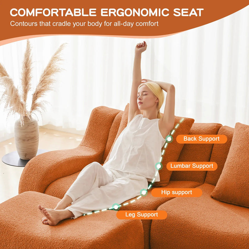 L-Shaped 4-Seat Boneless Sofa by HouseOfZazla