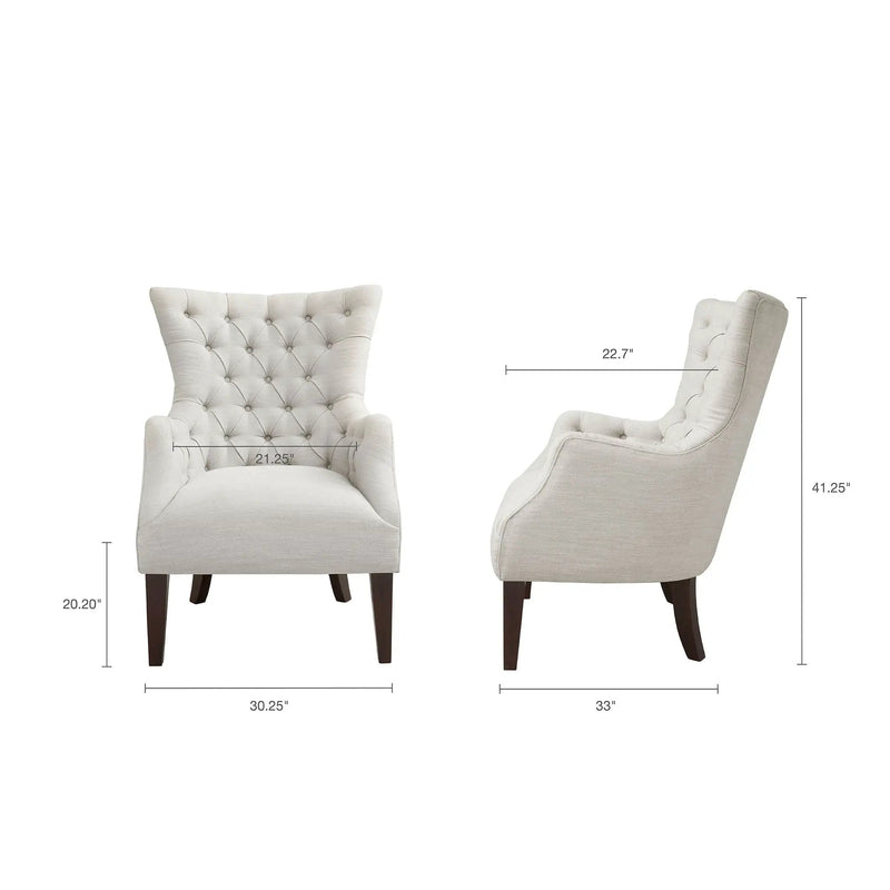 Hannah - Button Tufted Wing Chair by Unique Piece Furniture