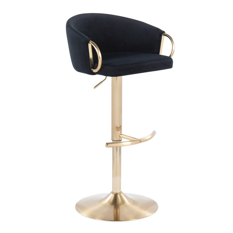 Claire - Contemporary / Glam Adjustable Bar Stool (Set of 2) by Unique Piece Furniture