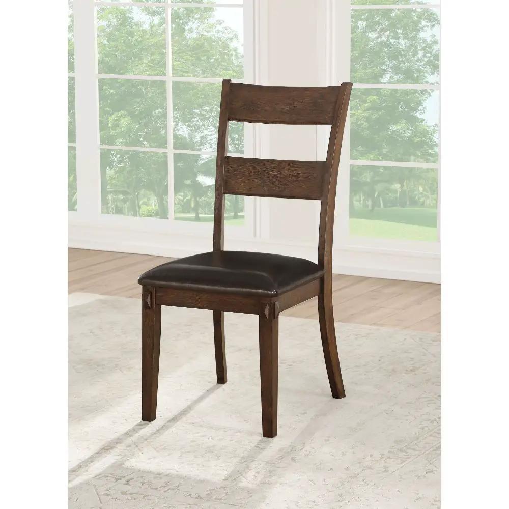 Nabirye - Side Chair (Set of 2) - Esspresso Synthetic Leather & Dark Oak by Unique Piece Furniture