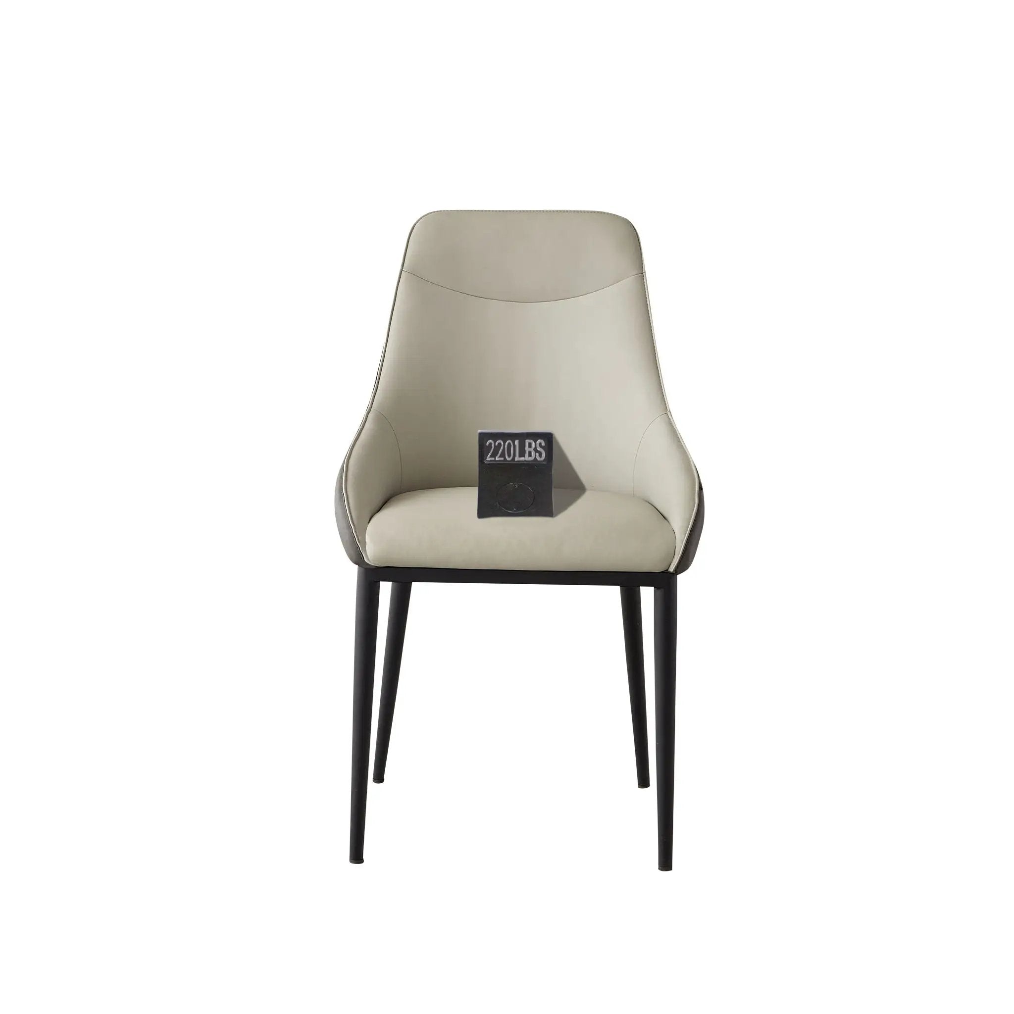 Modern Dining Chair Set Upholstered Seats Steel Metal Legs 2 Tone Contemporary Kitchen Living Room Furniture (Set of 2) - Black / Gray by Unique Piece Furniture