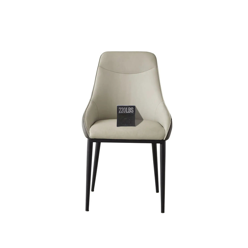 Modern Dining Chair Set Upholstered Seats Steel Metal Legs 2 Tone Contemporary Kitchen Living Room Furniture (Set of 2) - Black / Gray by HouseOfZazla