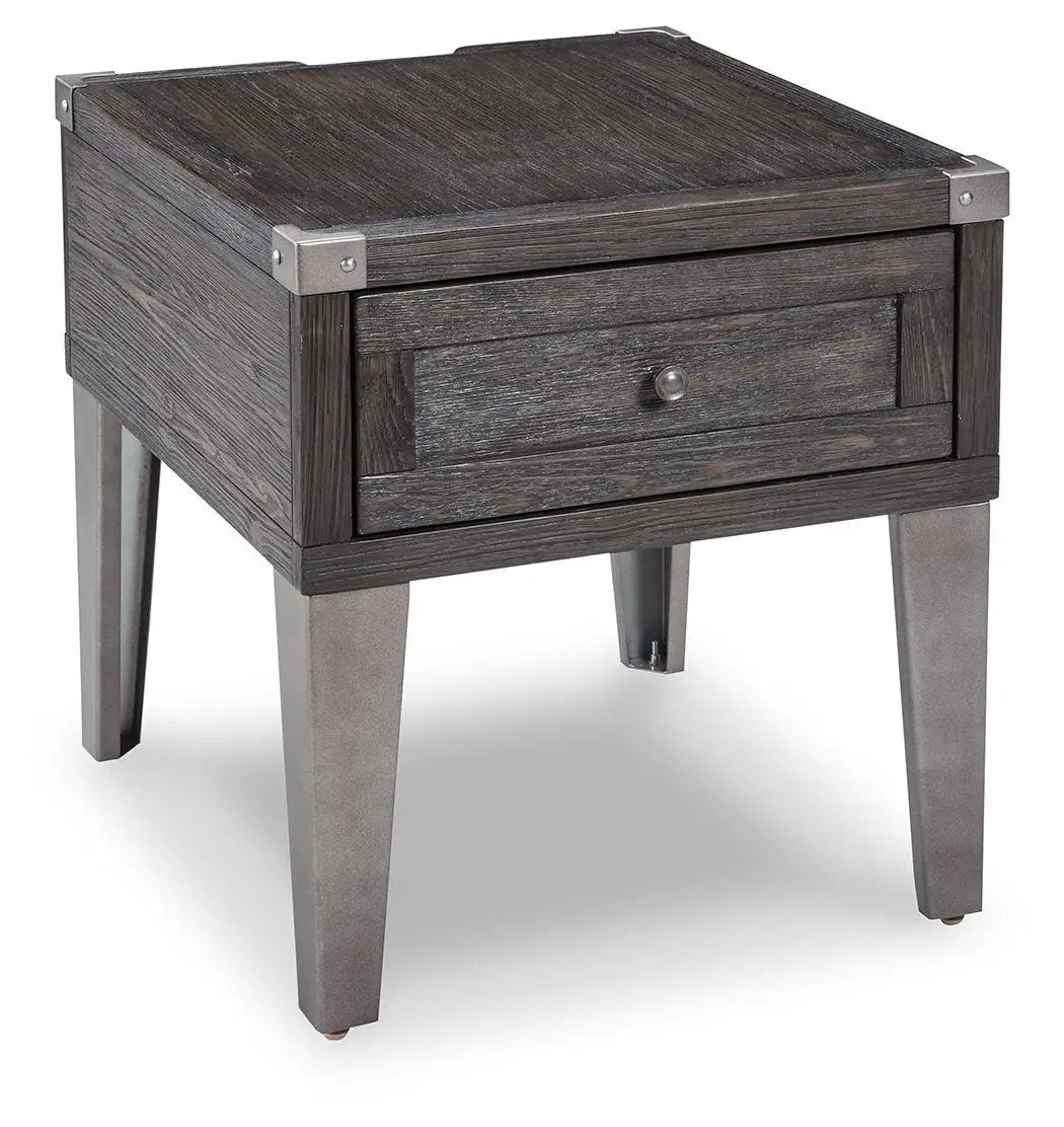 Todoe - Rectangular End Table - Dark Gray by Unique Piece Furniture