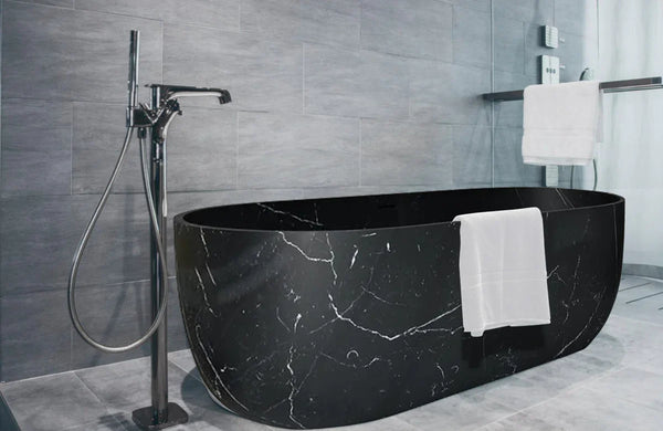 Alexandrette Black Marble Hand-Carved Bathtub - Polished 32x72x20