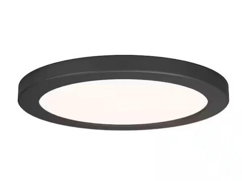 Open Box Artika Europa Disk 9 in. 1-Light Black Modern Integrated LED 3 CCT Flush Mount Ceiling Light Fixture for Kitchen or Bedroom by Selzalot