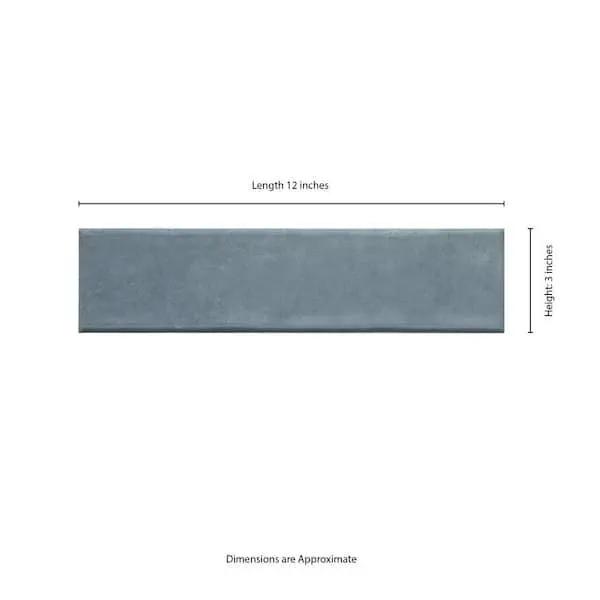 Open Box MSI Lakeview Denim 3 in. x 12 in. Glossy Ceramic Subway Wall Tile (5.5 sq. ft./Case) by Selzalot