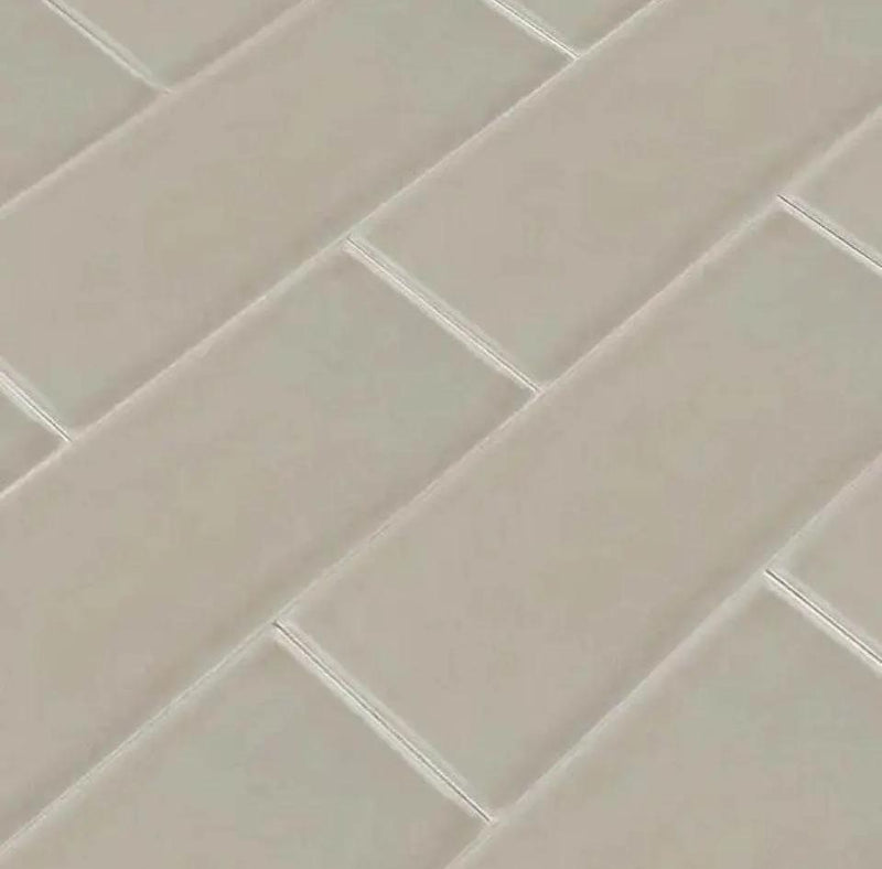 Open Box MSI Portico Pearl 4 in. x 12 in. Handcrafted Glossy Ceramic Subway Wall Tile (5 sq. ft. / case) by Selzalot