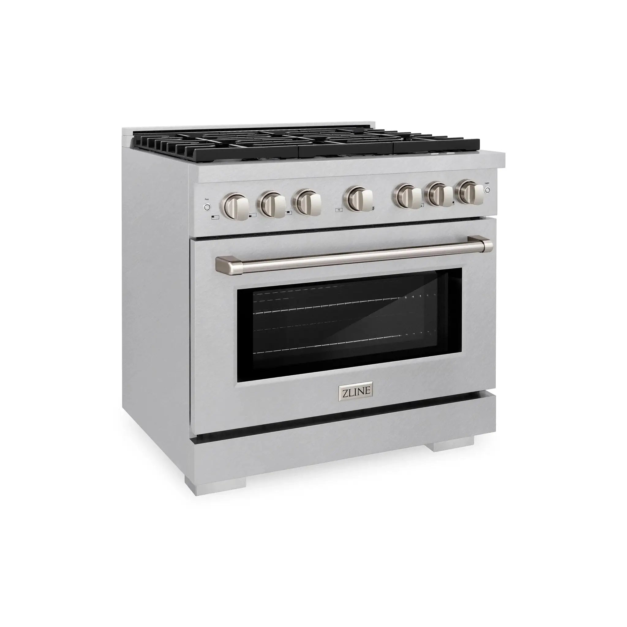 ZLINE 36"Paramount Dual Fuel Range DuraSnow® Stainless Steel SDRS-36 by Farmhouse Kitchen and Bath