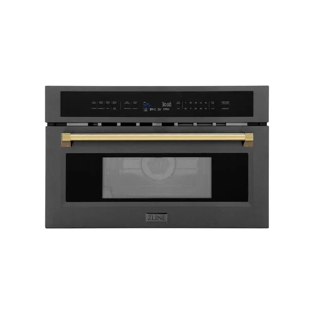 ZLINE 30” Convection Microwave, Black Stainless, Gold MWOZ-30-BS-G by Farmhouse Kitchen and Bath